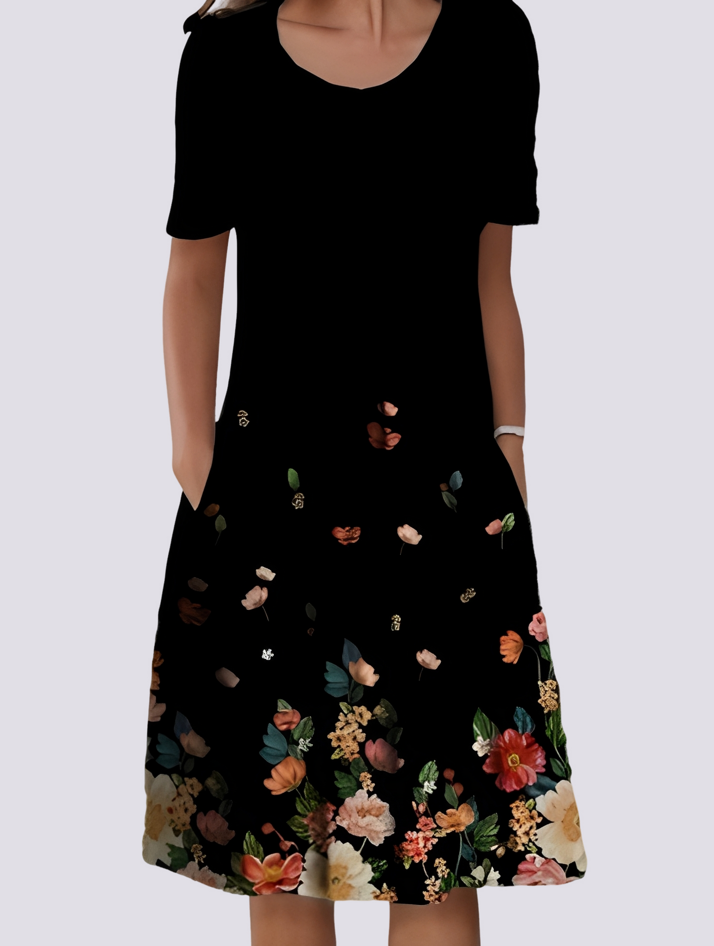 Aminah - Relaxed Dress with Flower Design for Women