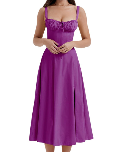 Alyssa - Slim Fit Midi Dress with Floral Pattern for Women