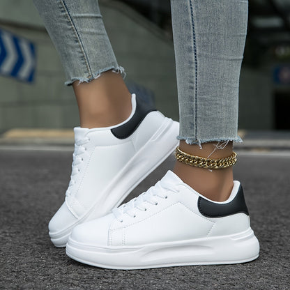 Rommy - White leather sneakers with a sleek appearance
