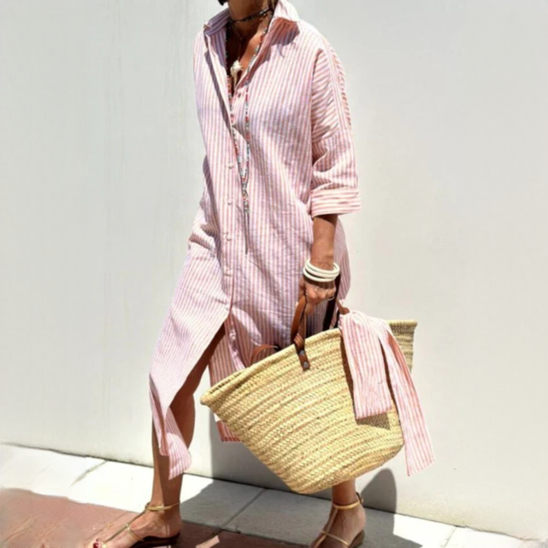 Jonah - Women's classic striped shirt dress