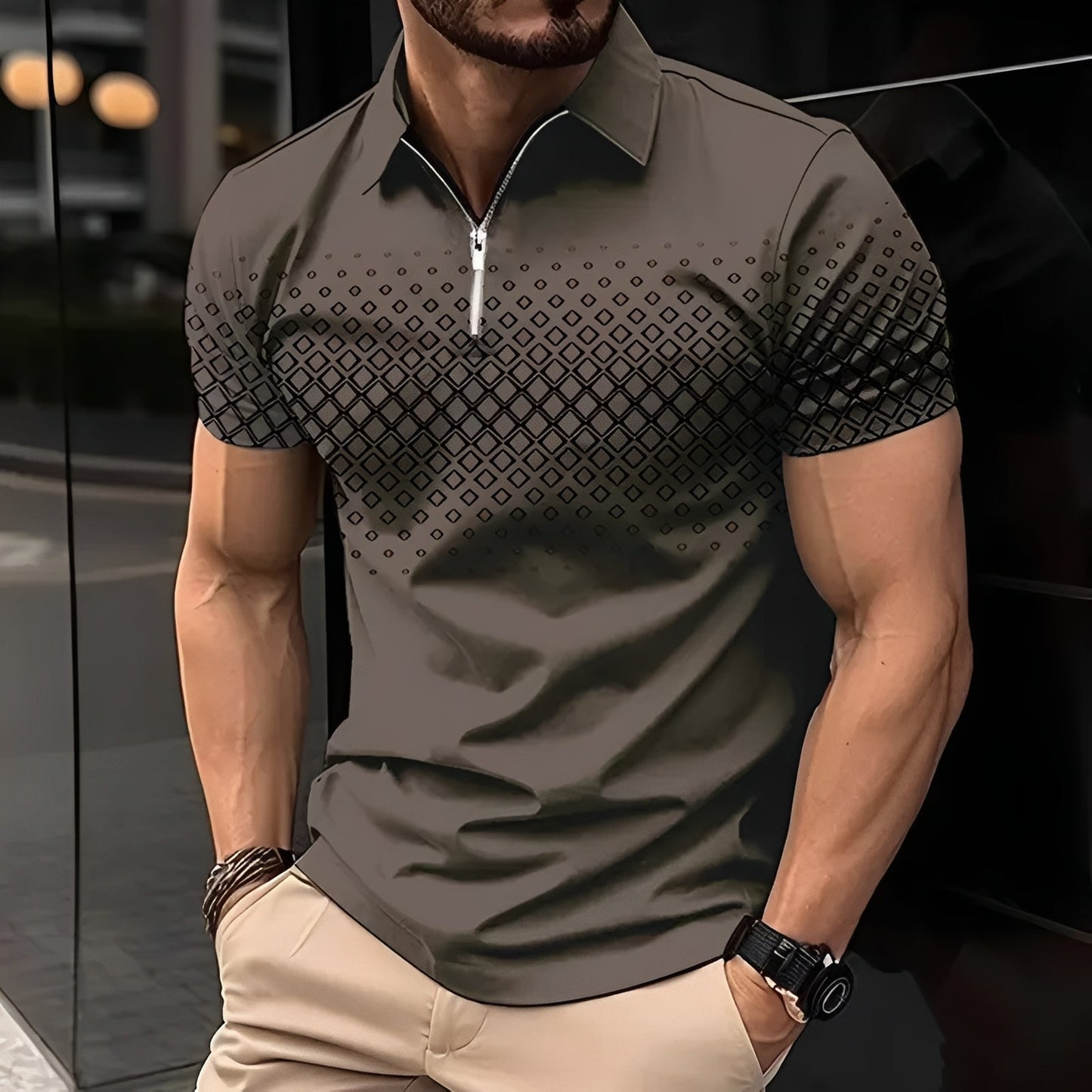 Johnny - Stylish patterned polo shirt for men