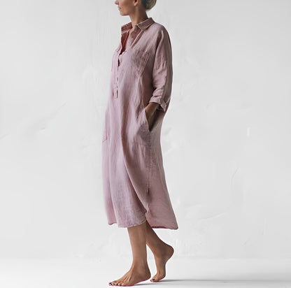 Justina - Linen Shirt Dress