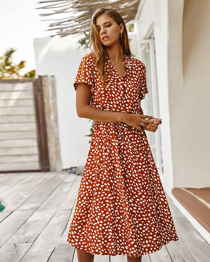 Molly - Chic Short Sleeve Dress with Collar for Women