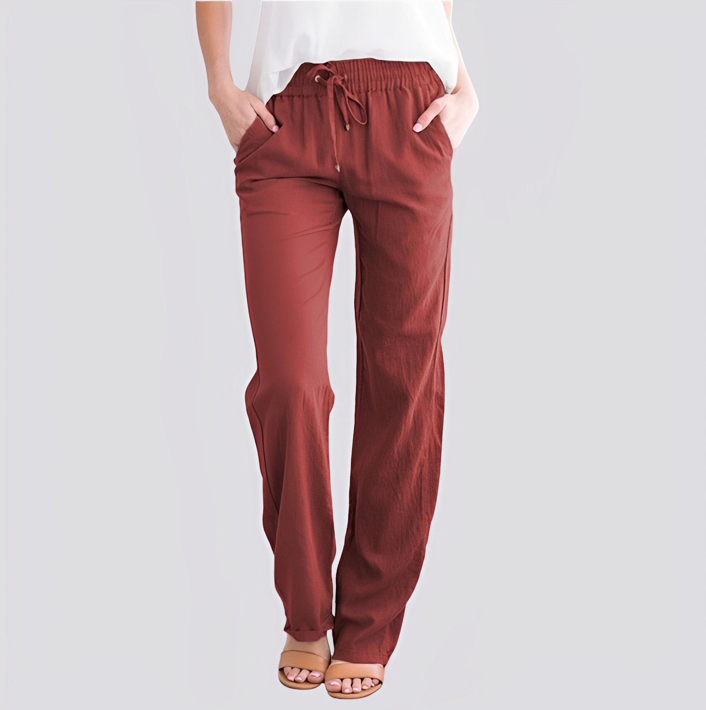 Isabel - Casual lightweight pants with elastic waistband for women
