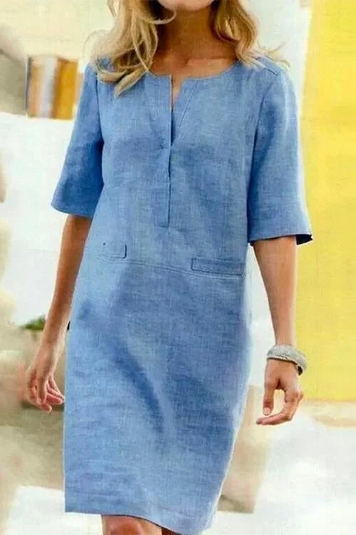 Alessandra - Cotton and Linen Dress with Lightweight Comfort