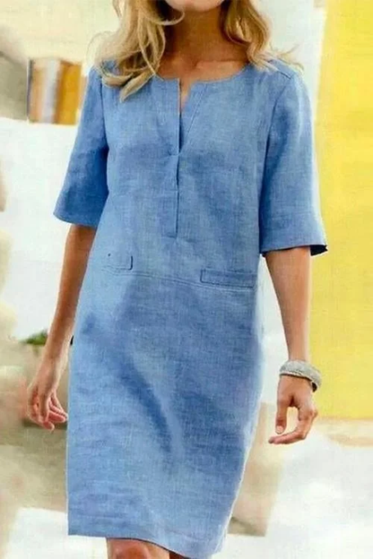 Alessandra - Cotton and Linen Dress with Lightweight Comfort