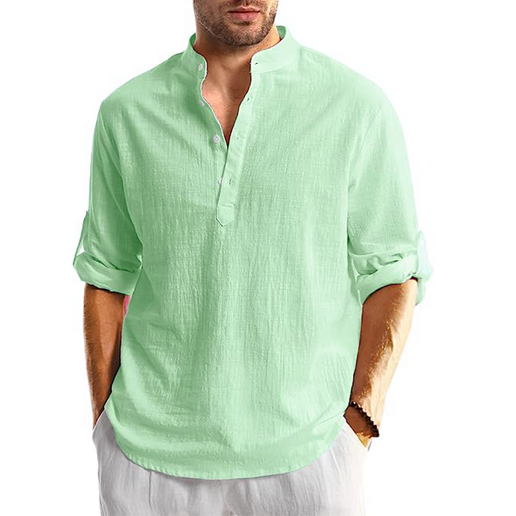 Bryson - Men's Casual Long Sleeve Linen Shirt