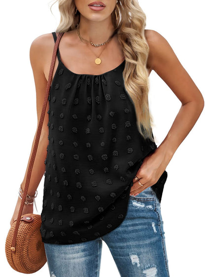 Alicia - Stylish sleeveless pompom blouse for women