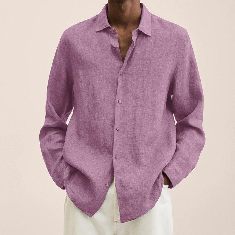 Calvin - Men's long-sleeve linen shirts