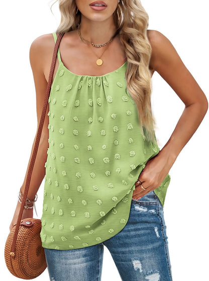 Alicia - Stylish sleeveless pompom blouse for women