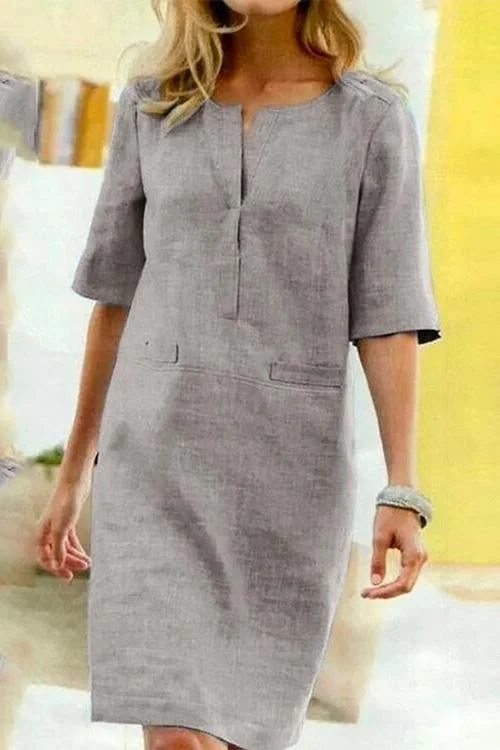 Alesandra - Comfortable Cotton and Linen Dress