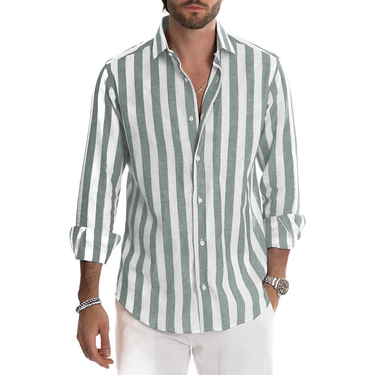 Greyson - Men's comfortable summer shirt with stripes