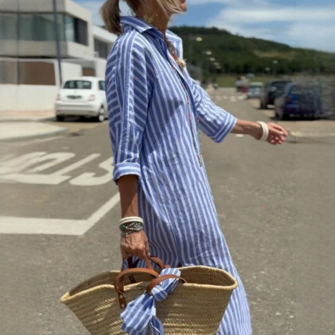Jonah - Women's classic striped shirt dress