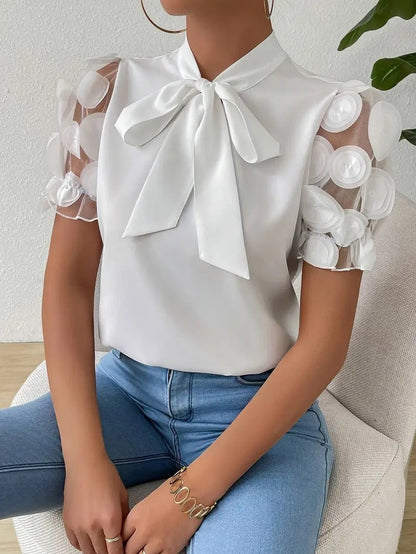 Angela - Stylish blouse with bow for women