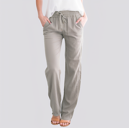 Isabel - Casual lightweight pants with elastic waistband for women