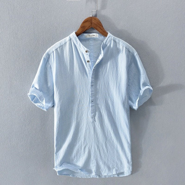 Nico - Casual Short Sleeve Shirt in Linen-Cotton