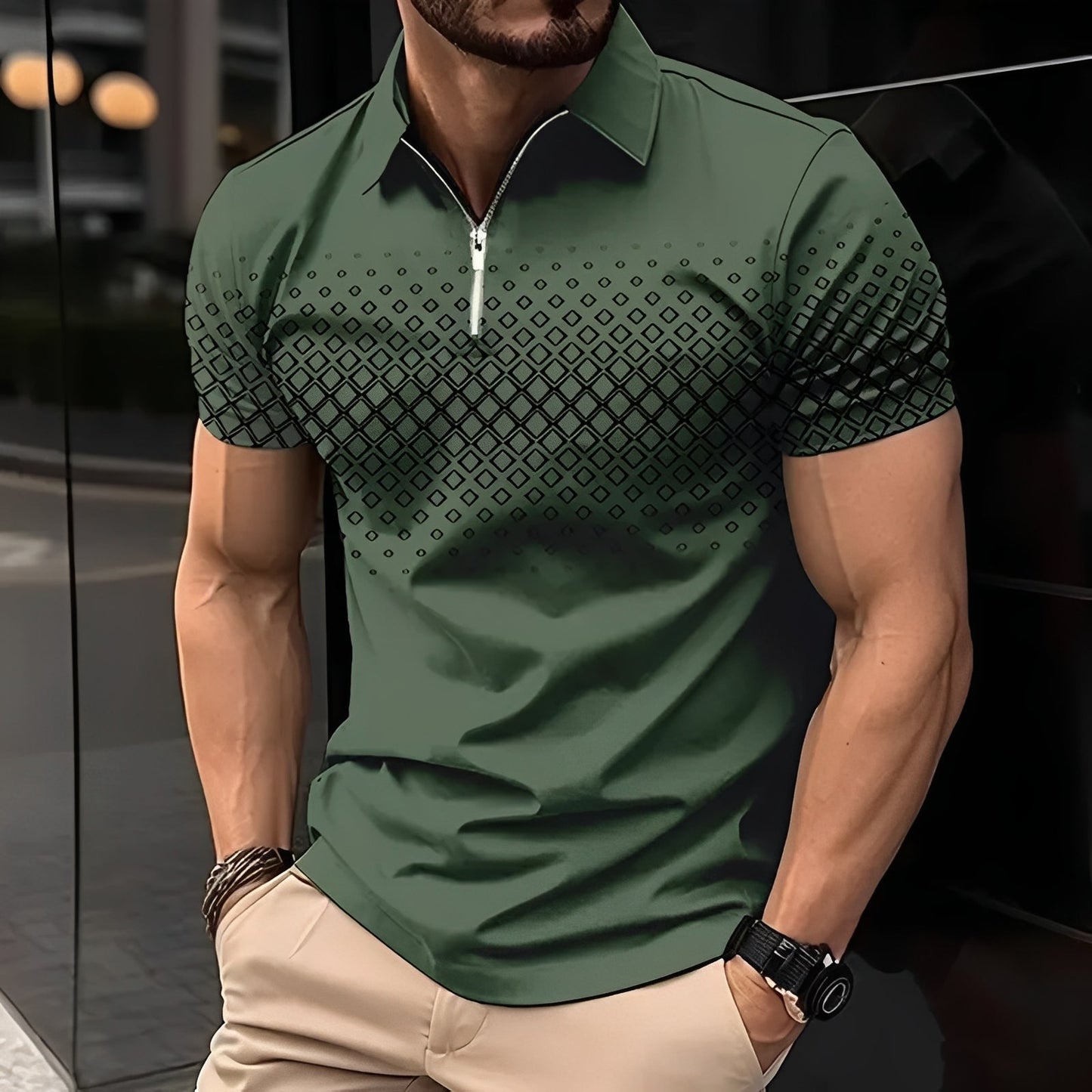 Johnny - Stylish patterned polo shirt for men