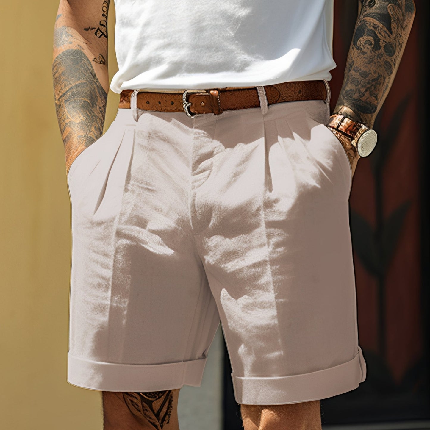 Adrian - Casual straight-cut shorts for men