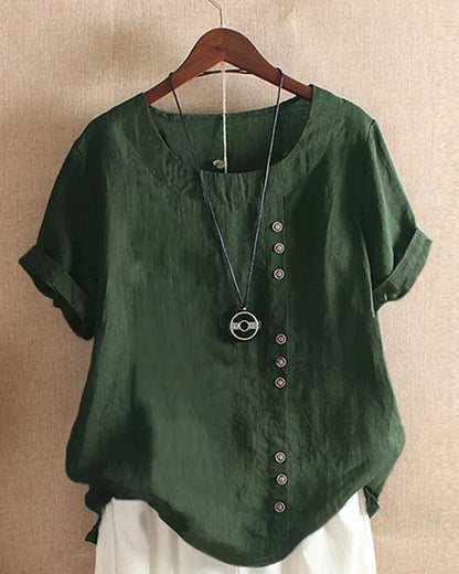 Julianny - Short-sleeve blouse with buttons at the front