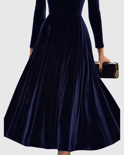 Brianna – Elegant Midi Velvet Dress