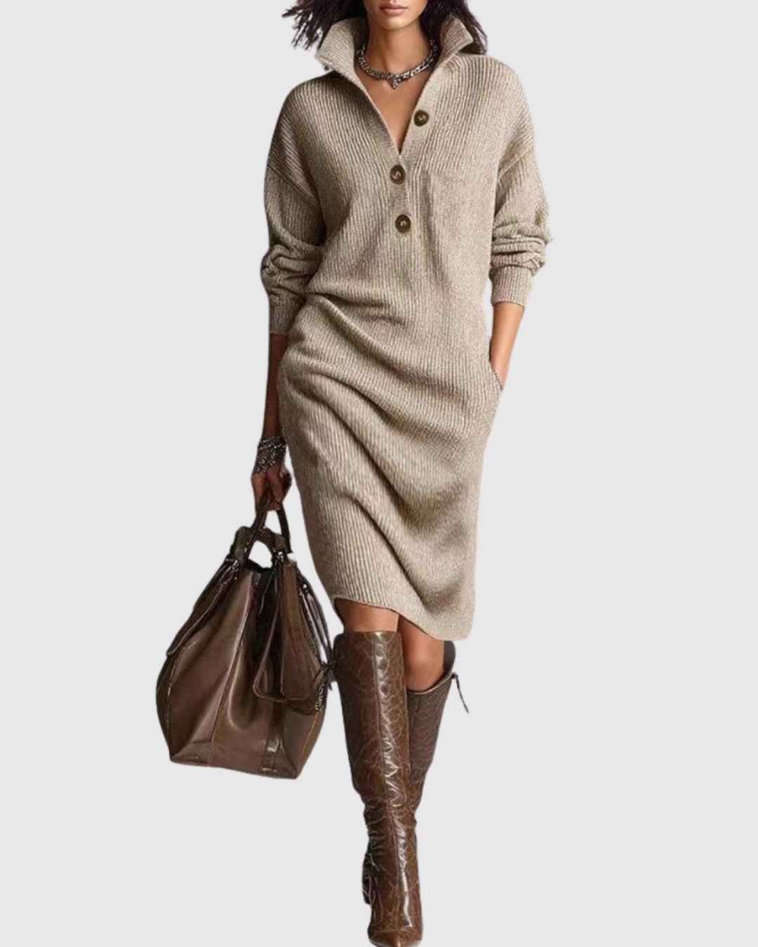 Arianell – Stylish Knitted Midi Dress