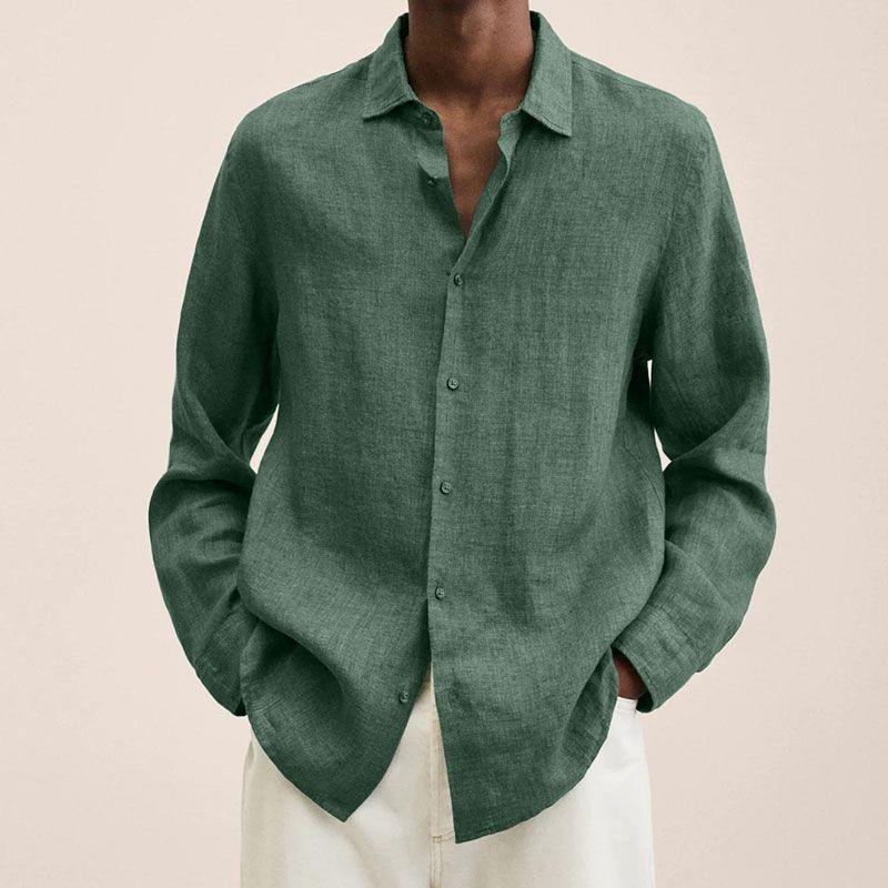Calvin - Men's long-sleeve linen shirts