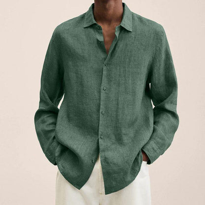 Calvin - Men's long-sleeve linen shirts