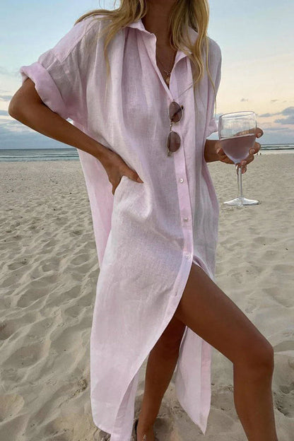 Gracey - Lightweight Beach Shirt Dress for Summer