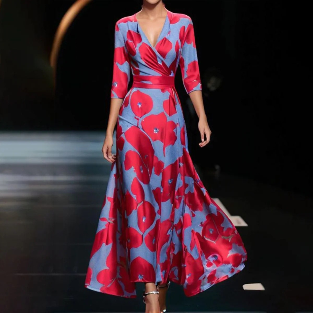 Yuna - Floral print wrap dress
