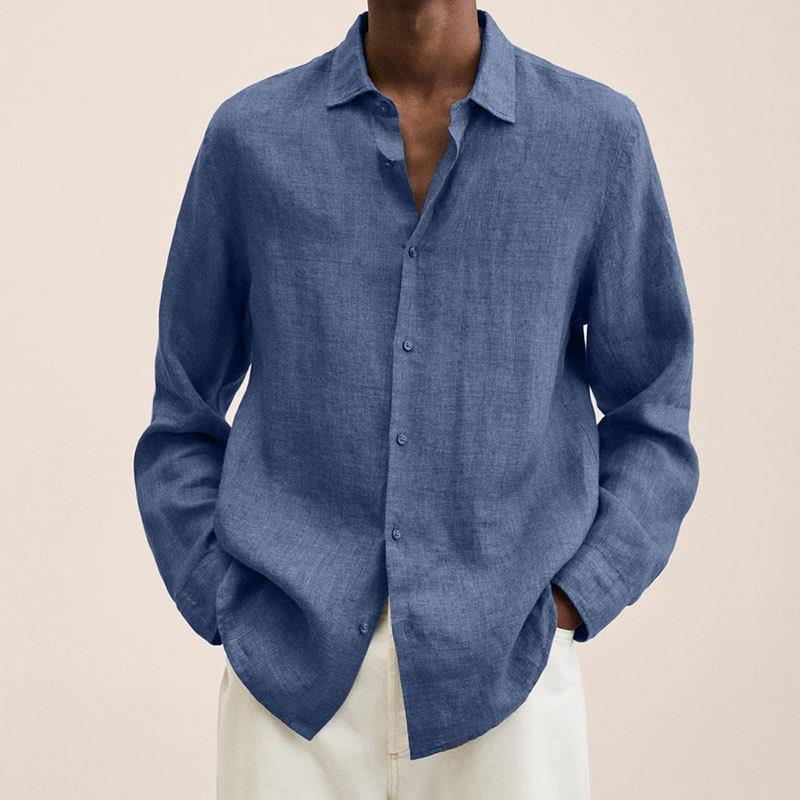 Calvin - Men's long-sleeve linen shirts