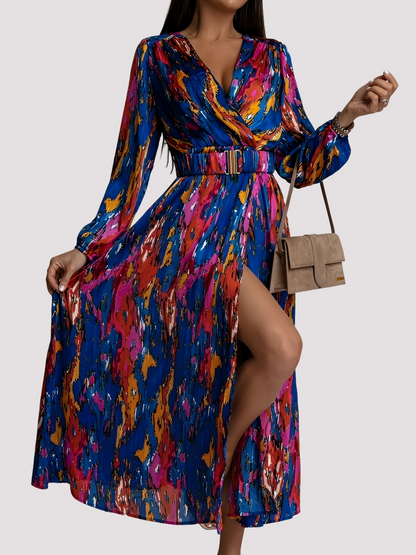 Alina - Stylish bohemian dress with high slit for women