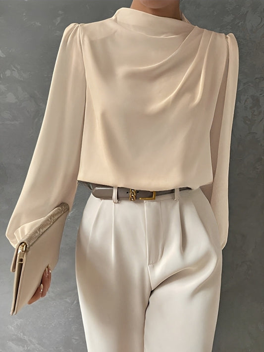 Meghan - Elegant Pleated Satin Blouse for Women