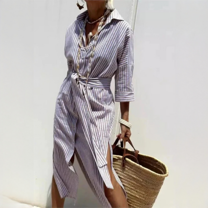 Jonah - Women's classic striped shirt dress