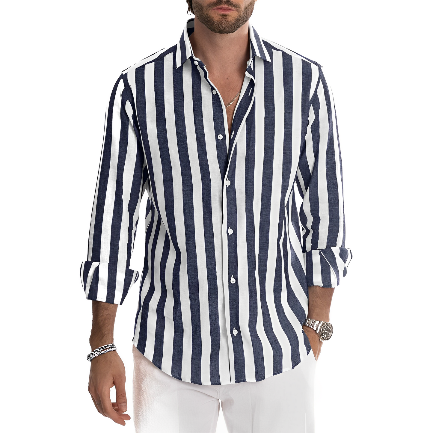 Greyson - Men's comfortable summer shirt with stripes