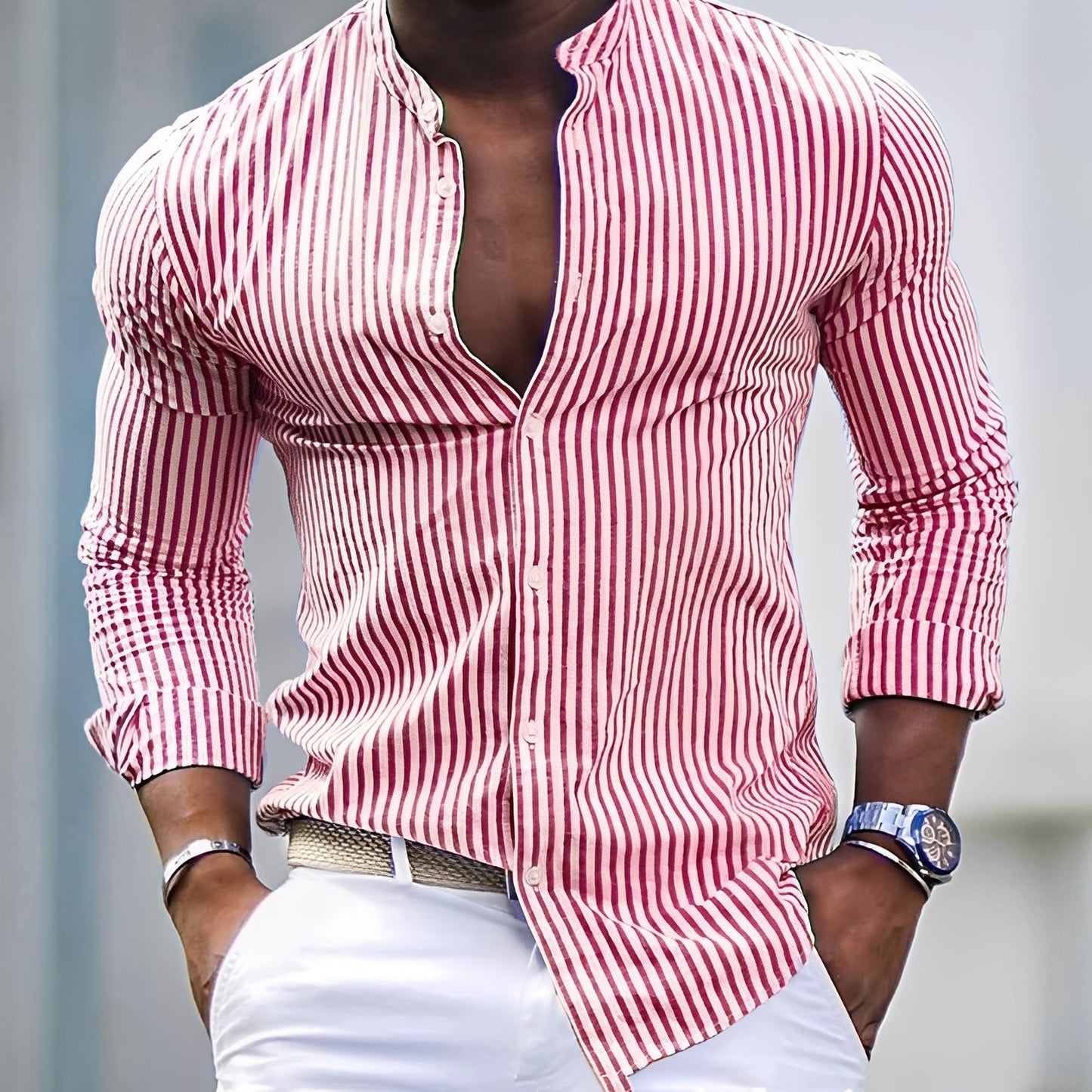 Haris - Casual striped long-sleeve shirt for men