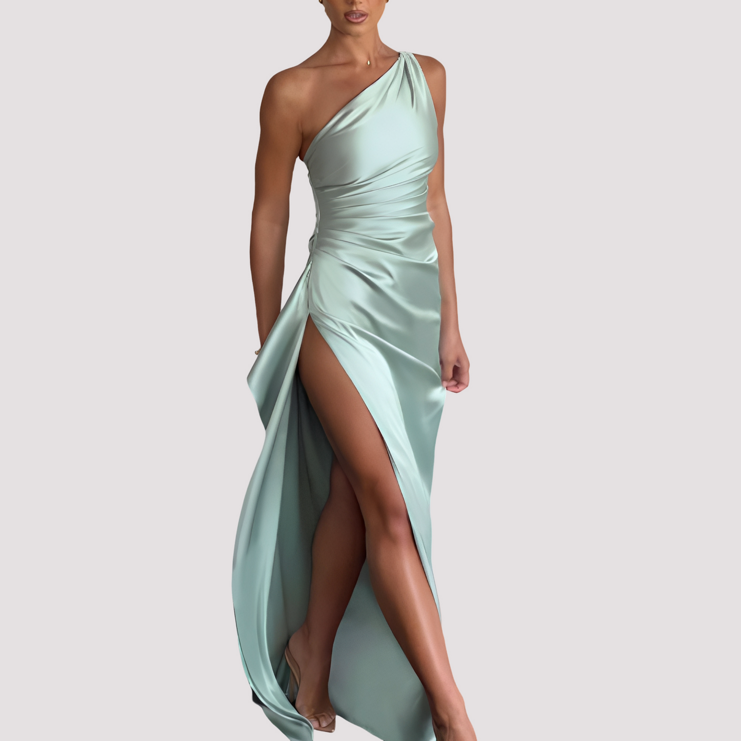 Isabella - Elegant one-shoulder dress with slit for women
