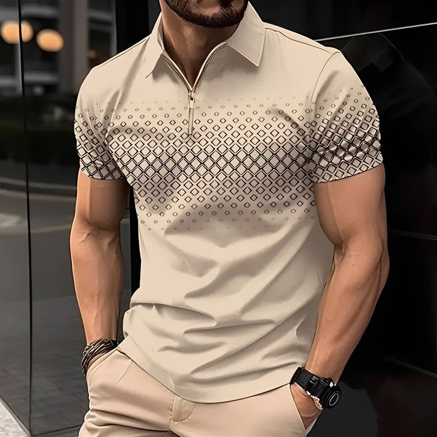 Johnny - Stylish patterned polo shirt for men