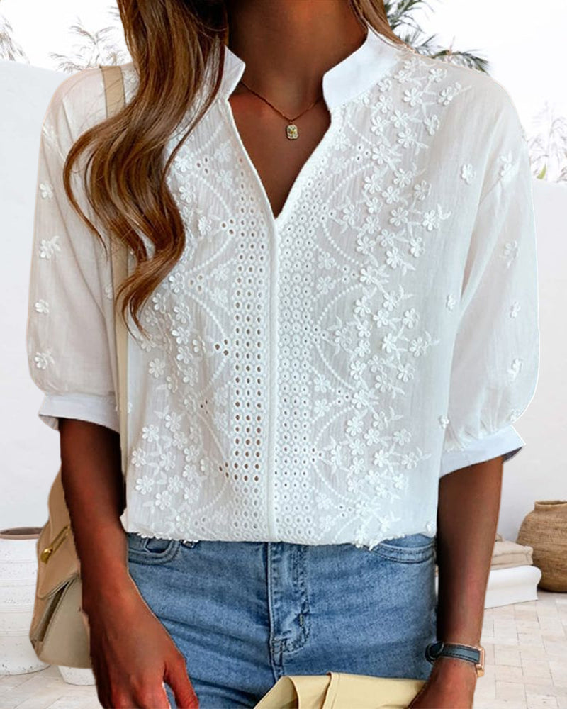 Dina - Stylish Embroidered Blouse