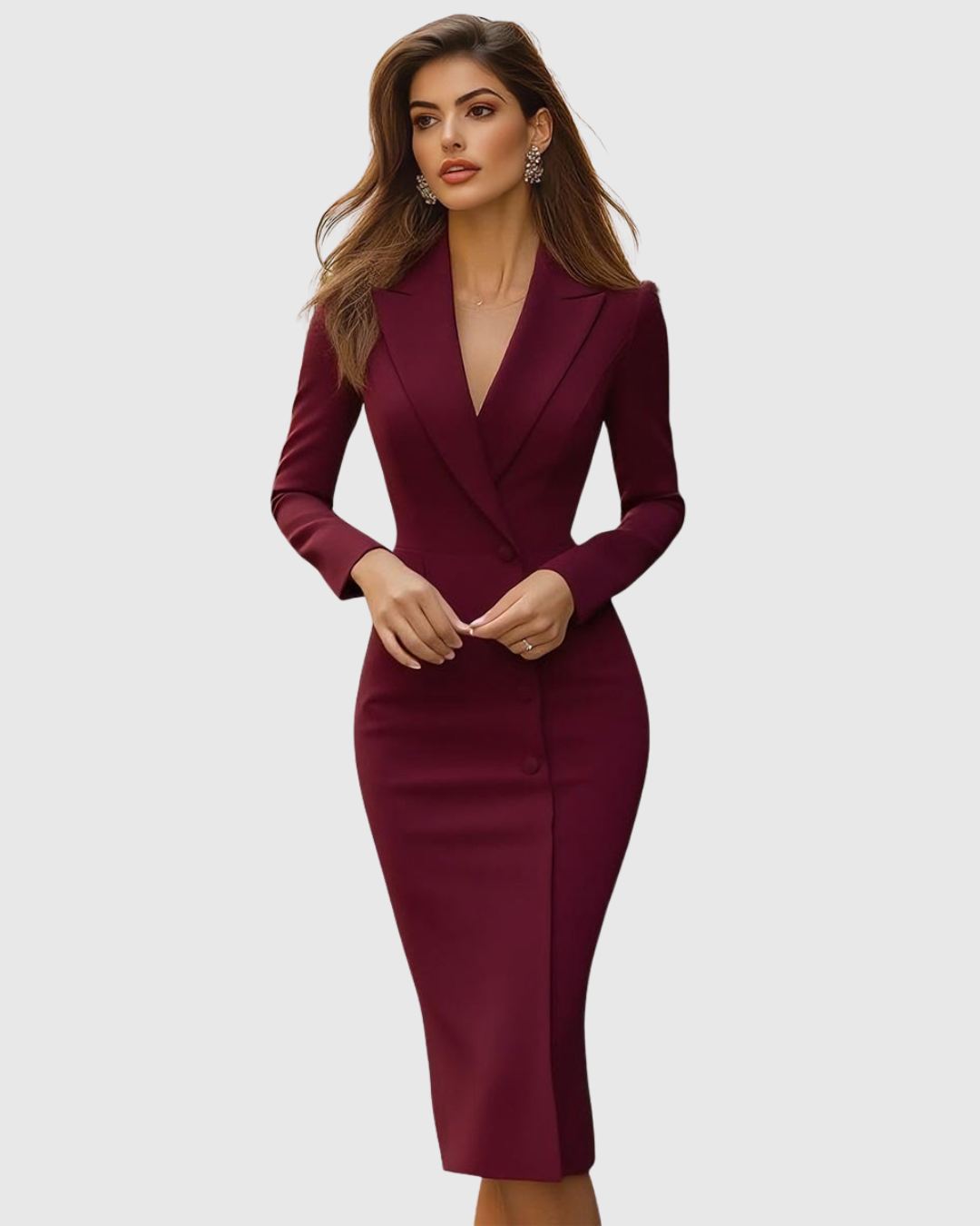 Shane – Stylish Midi Dress with Defined Shape