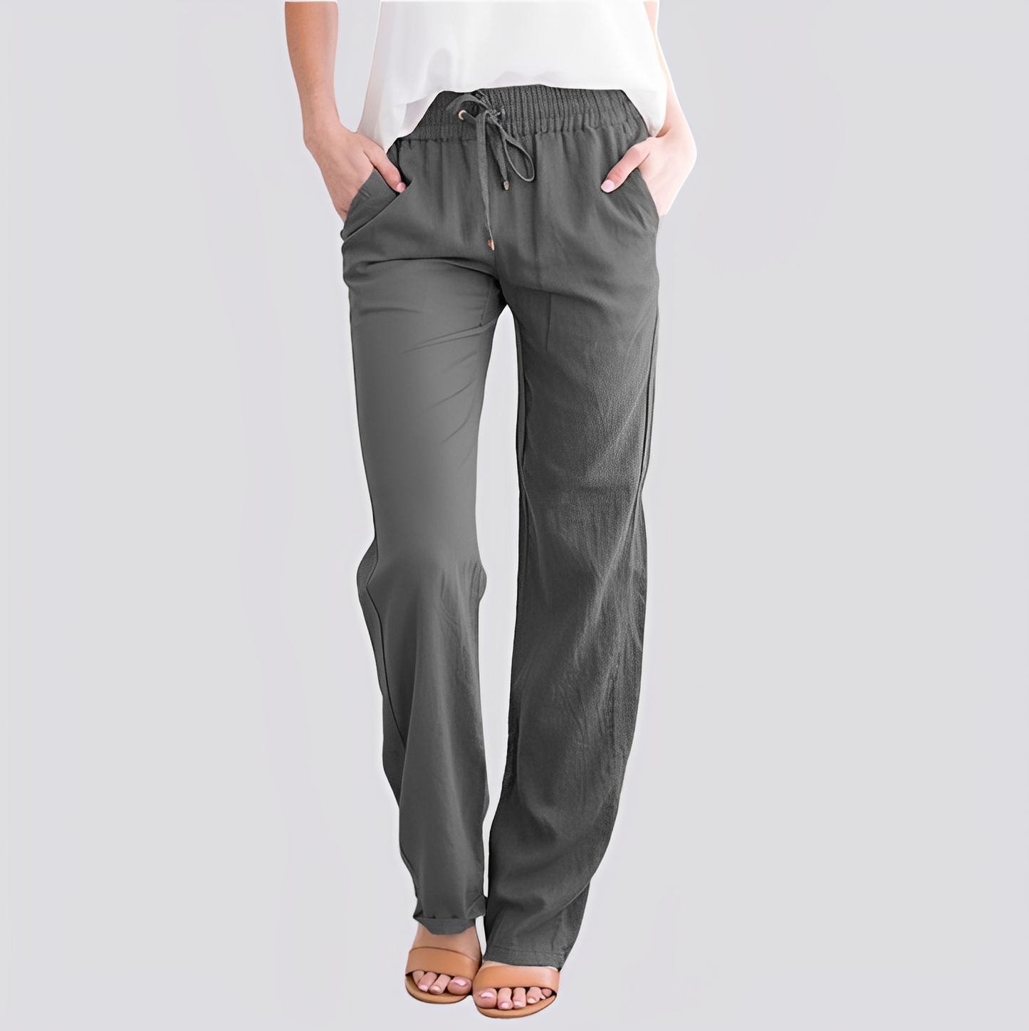 Isabel - Casual lightweight pants with elastic waistband for women