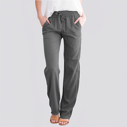 Isabel - Casual lightweight pants with elastic waistband for women