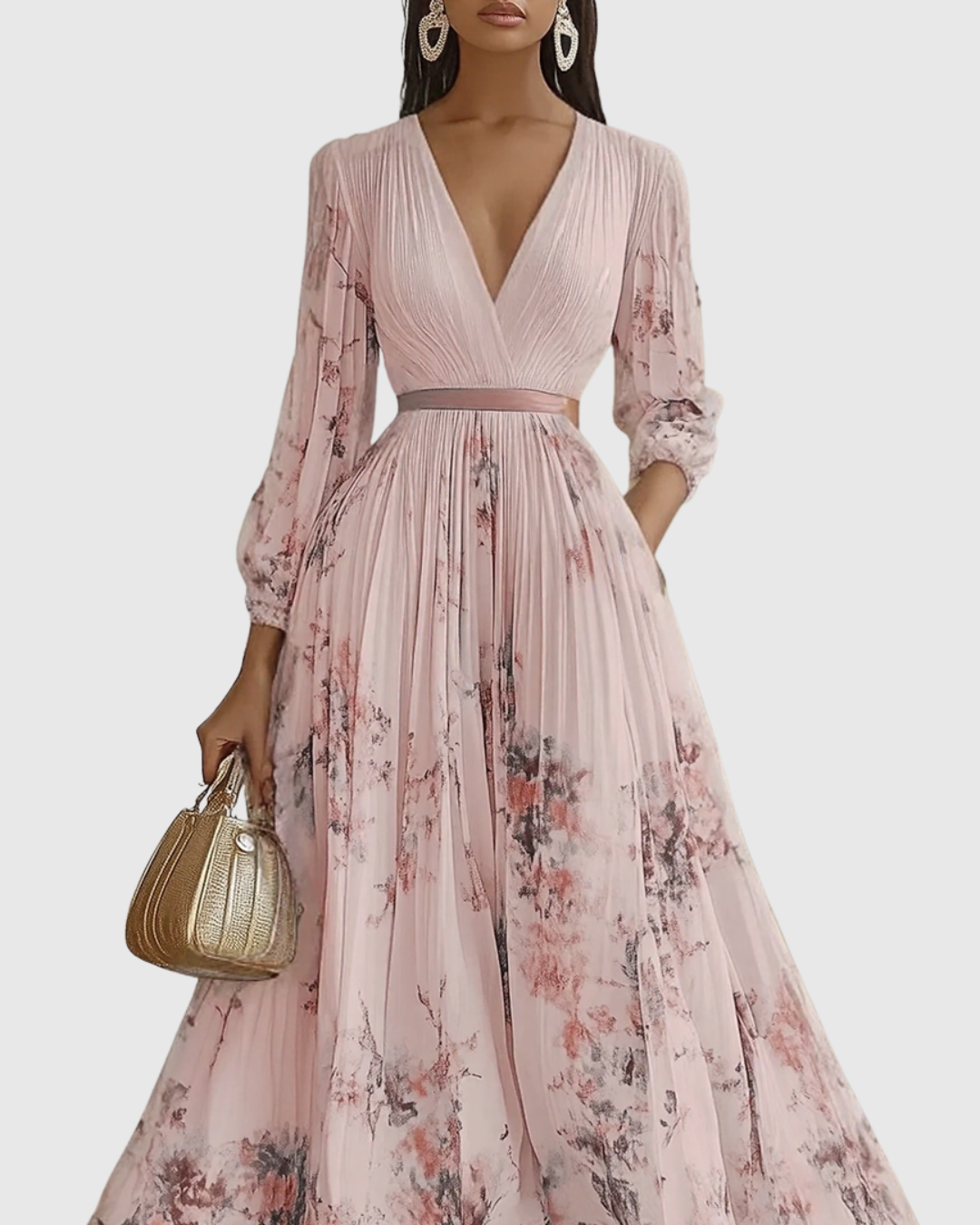 Adeline – Flowing Maxi Dress with Elegant Pleats