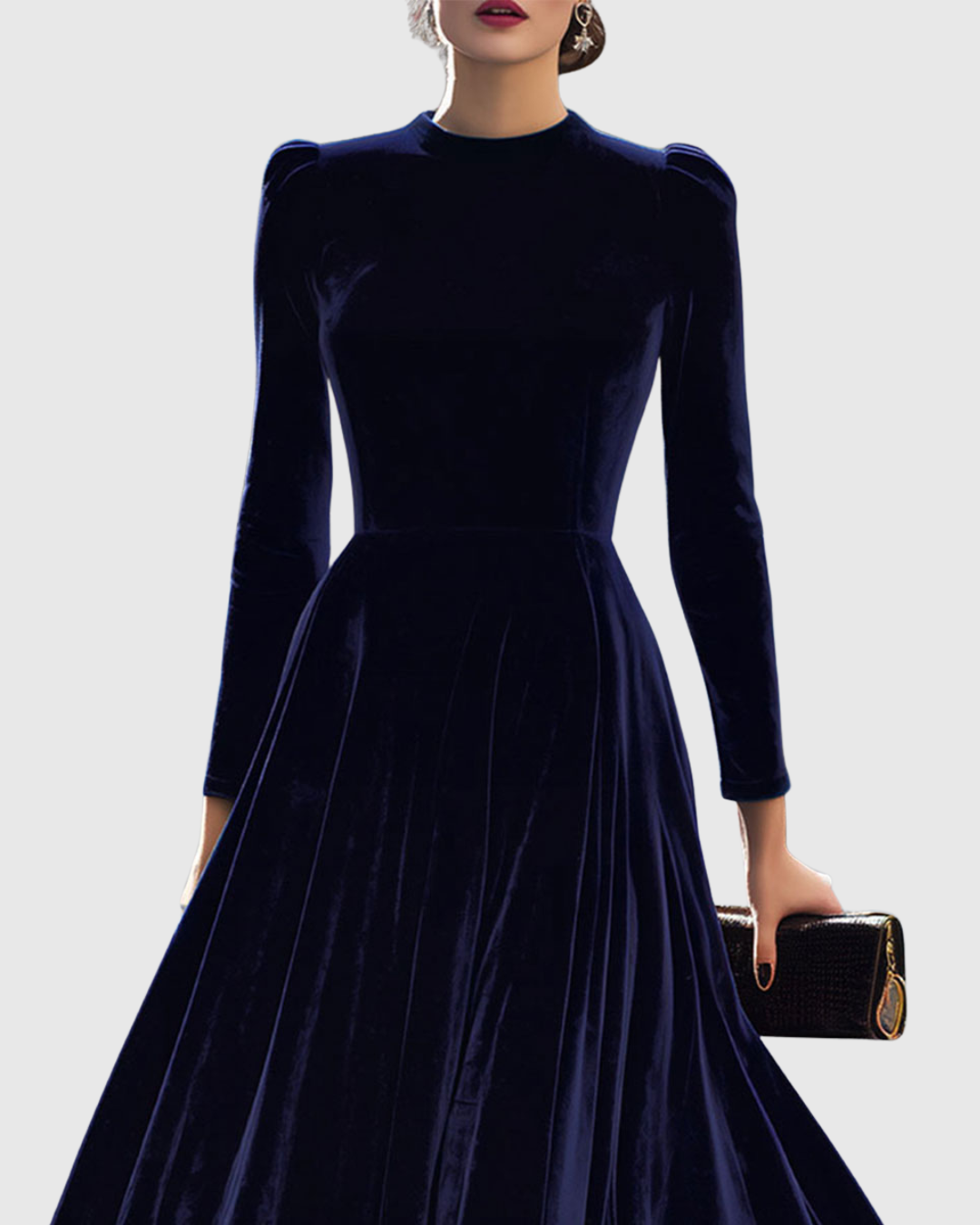 Brianna – Elegant Midi Velvet Dress
