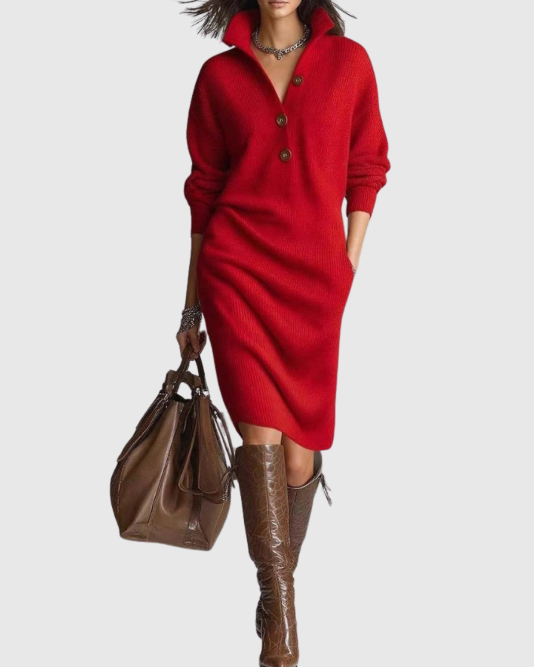 Arianell – Stylish Knitted Midi Dress