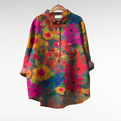 Nessa - Timeless floral blouse for women