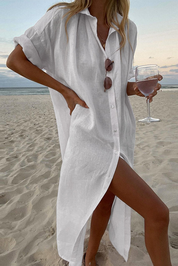 Gracey - Lightweight Beach Shirt Dress for Summer