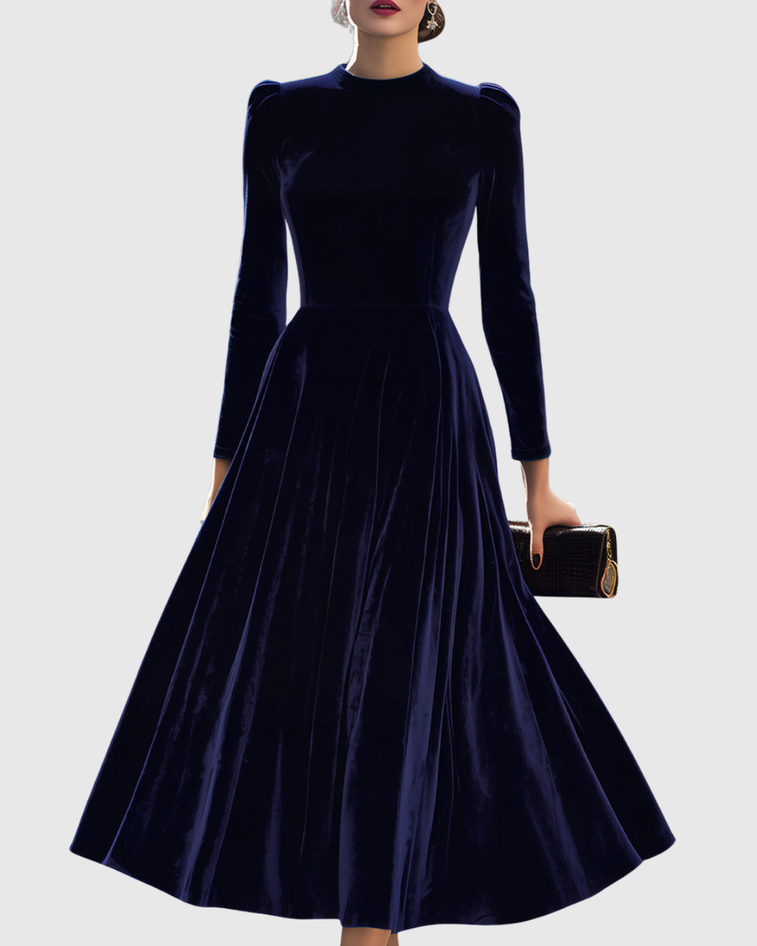 Brianna – Elegant Midi Velvet Dress