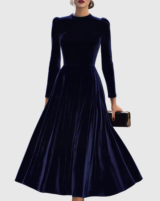 Brianna – Elegant Midi Velvet Dress
