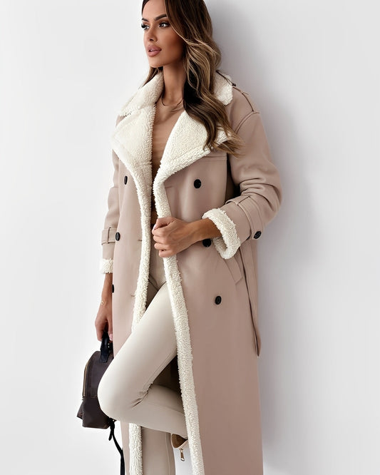 Sally - Elegant Long Women's Coat with Quilted Interior