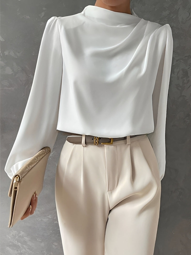 Meghan - Elegant Pleated Satin Blouse for Women